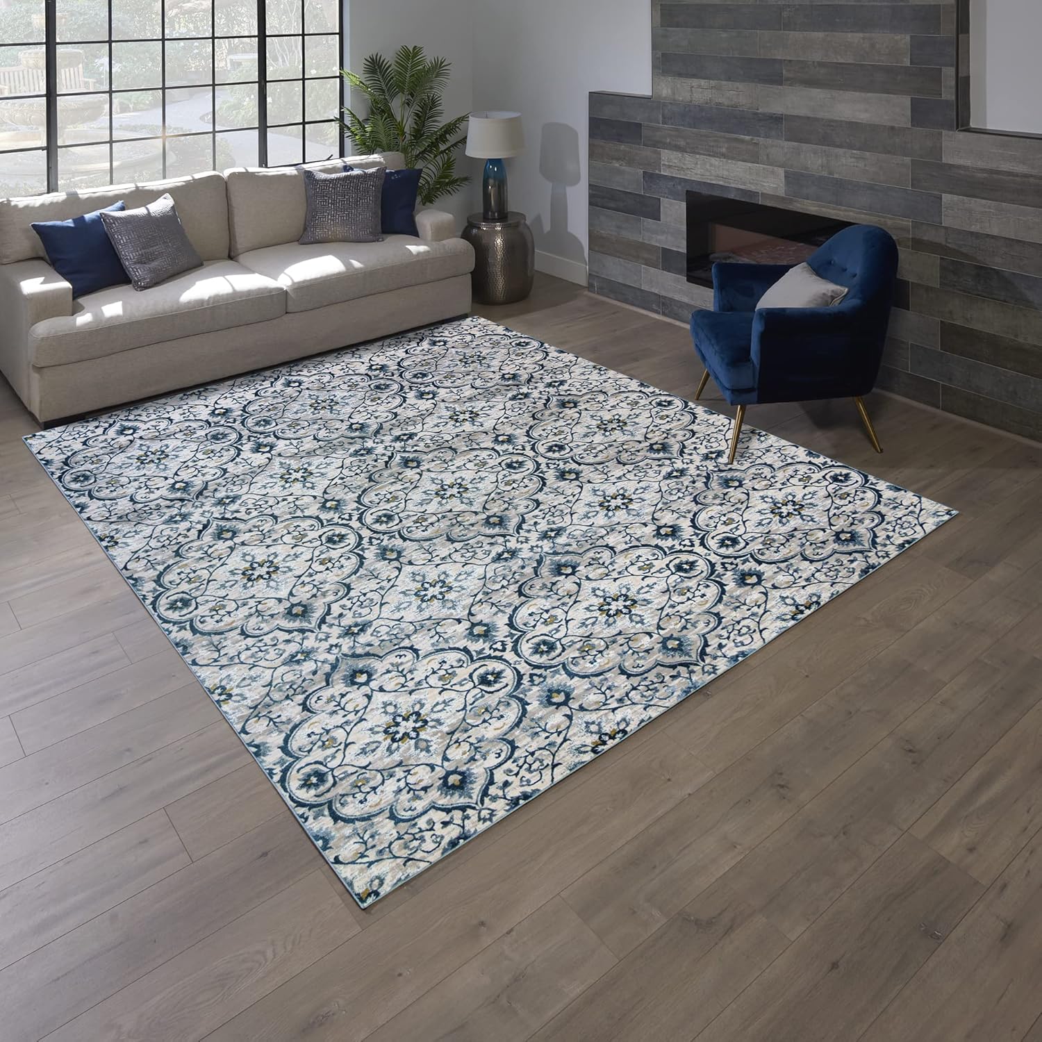 Gertmenian Alfombras clásicas de área tejidas para interiores, decoración abstracta bohemia del hogar, alfombra para sala de estar, cocina,