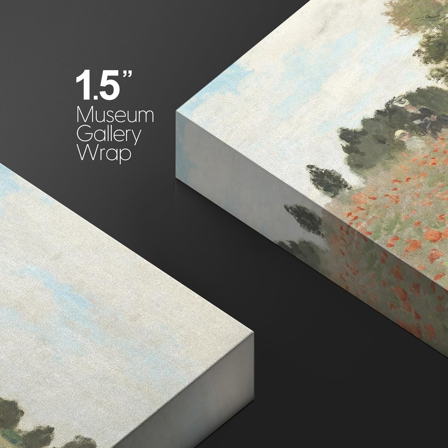 wall26 Lienzo decorativo para pared, famosa pintura de campo de amapolas, por Claude Monet, impresión giclée, arte moderno para el hogar, listo para