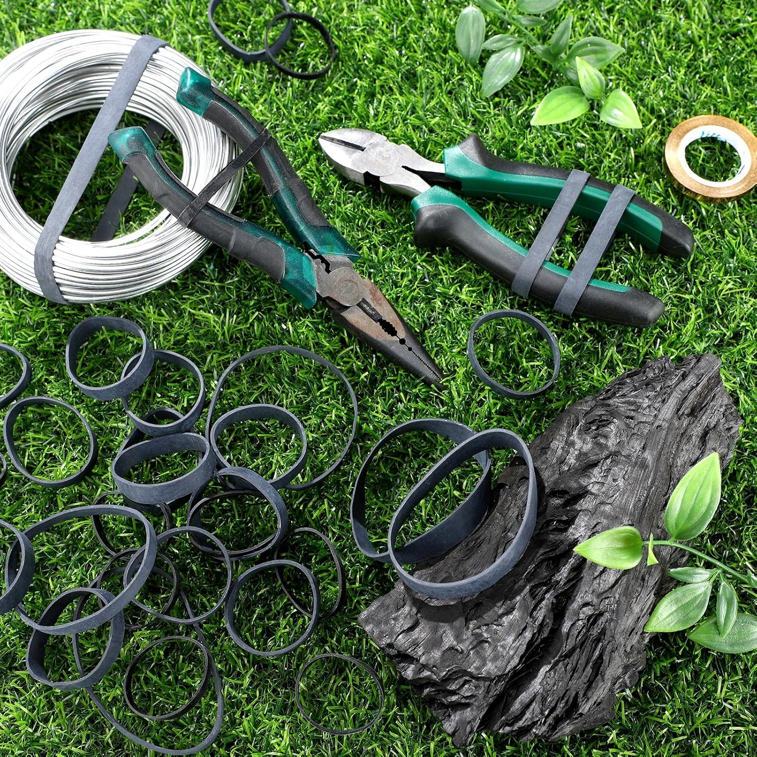 Bandas tácticas de goma negras Ranger resistentes, bandas de goma negras gruesas para exteriores, para campamento, supervivencia, deportes,