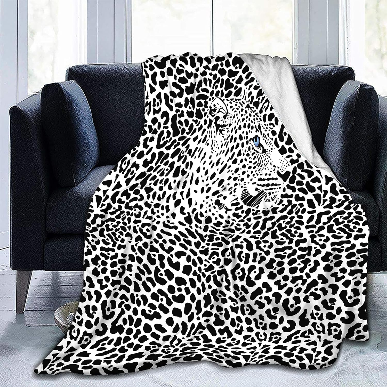 Manta de forro polar con estampado de guepardo, 330GSM, 60 x 80 pulgadas, mullida, cómoda, súper suave, con estampado de guepardo, regalo para