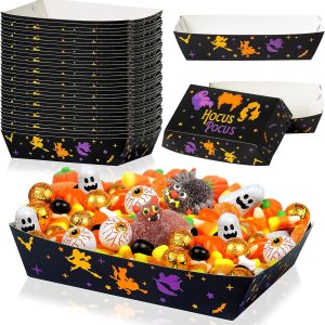 Bandeja de papel para servir alimentos de Halloween de Hocus Pocus, 50P, para Halloween, brujas, aperitivos, bandeja para dulces, bandejas Bandeja de papel para servir alimentos de Halloween de Hocus Pocus, 50P, para Halloween, brujas, aperitivos, bandeja para dulces, bandejas