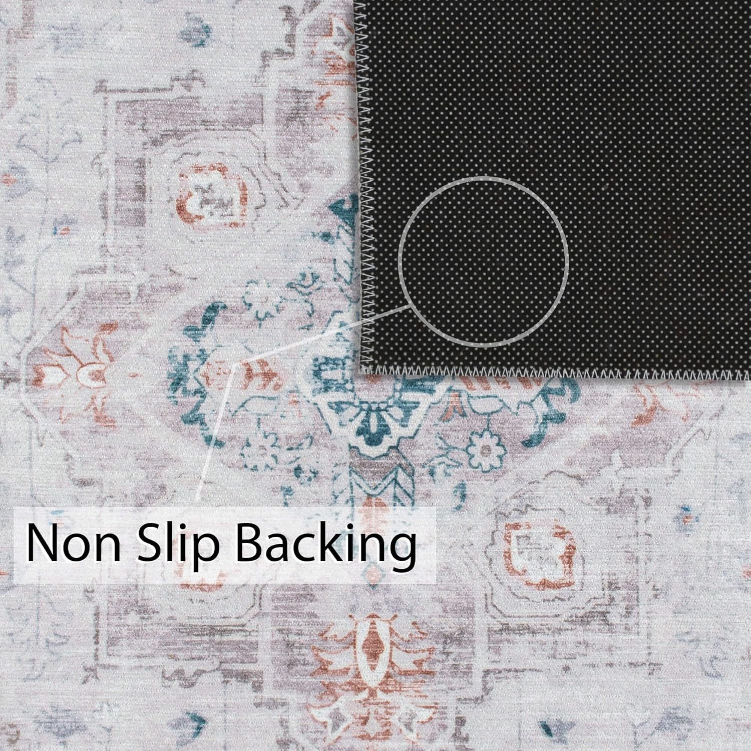 Vernal Peoria – Alfombra antideslizante lavable a máquina, no se desprende, para sala de estar, dormitorio, comedor, pasillo, cocina, apta para