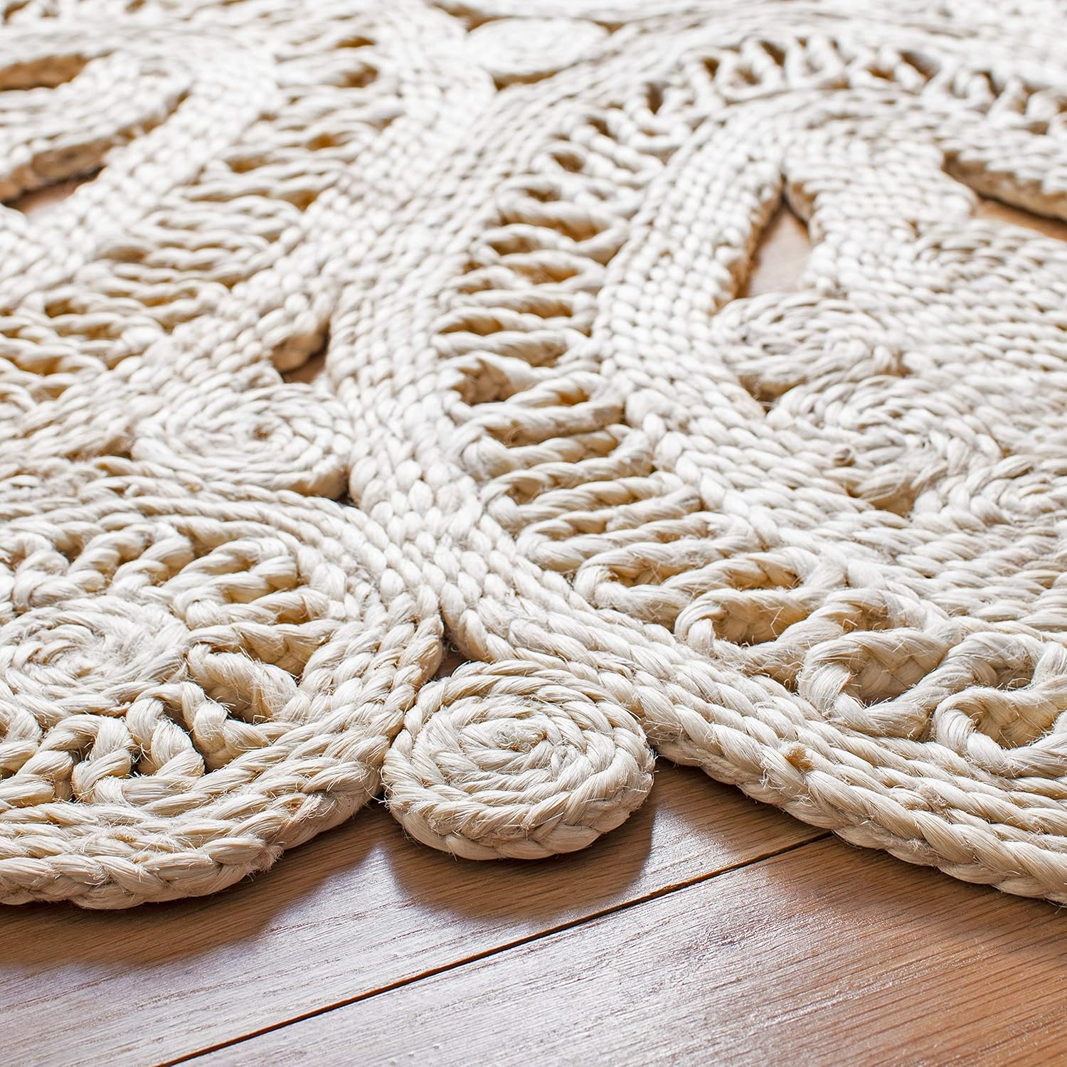 SAFAVIEH Natural Fiber Collection – Alfombra redonda de 3 pies, marfil, hecha a mano, estilo bohemio con encanto de yute, ideal para zonas de alto
