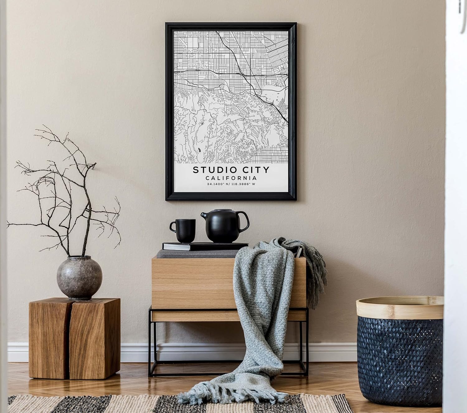 Mapa de Studio City, California, Light 2 (18×24)