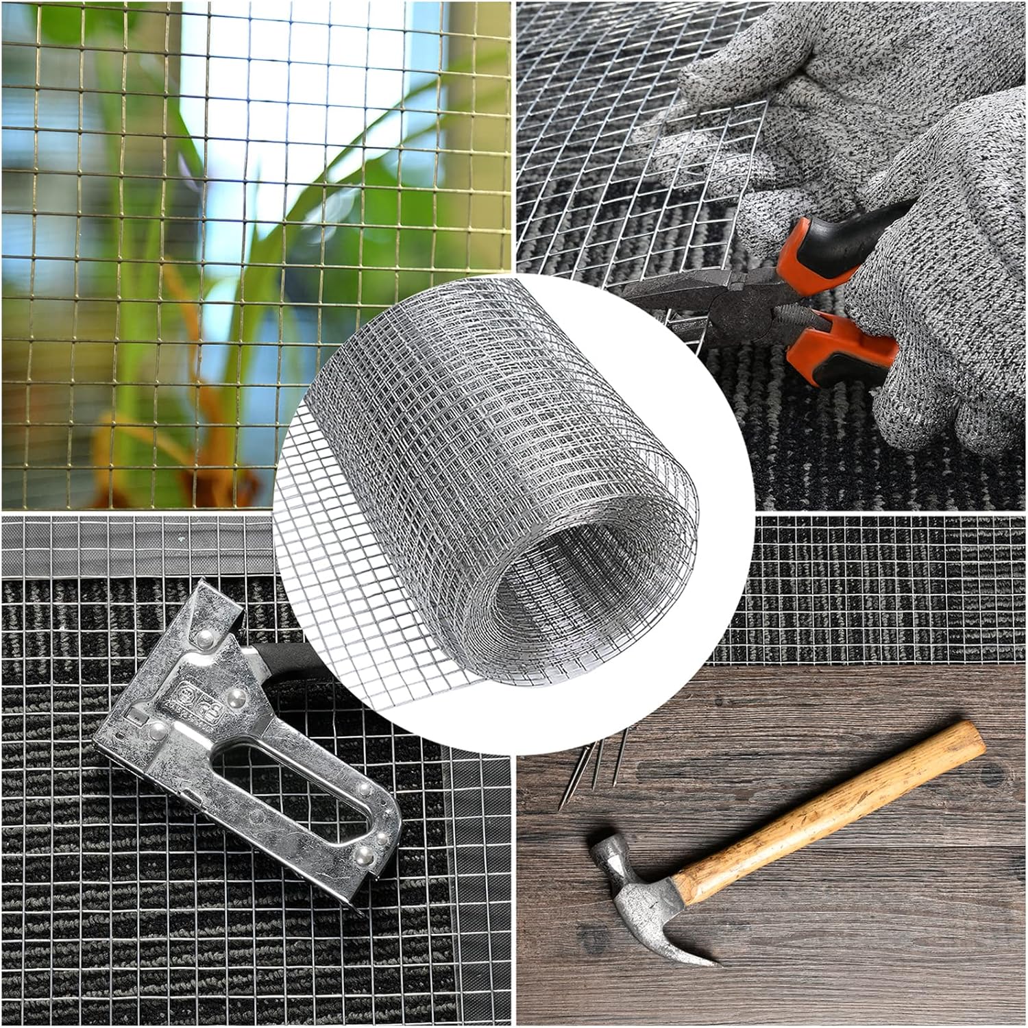 Paño de hardware de 16 pulgadas x 50 pies, calibre 23 galvanizado después de alambre soldado, valla de metal para jardín, conejo, cerca, gallinero,