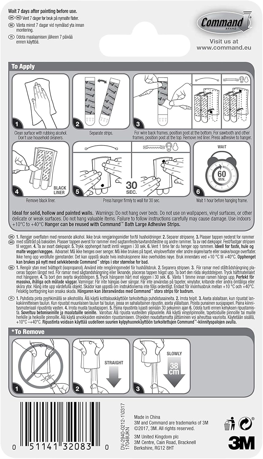 Command 17048-ES – Colgador universal para fotos, 3 pulgadas, Jumbo (paquete de 2)