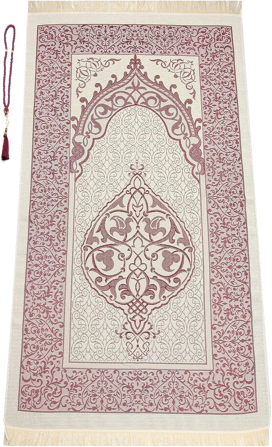 Alfombra de oración musulmana y cuentas con elegante bolsa de tela flameada  Janamaz  Sajada  Alfombra de oración islámica suave  Regalos islámicos