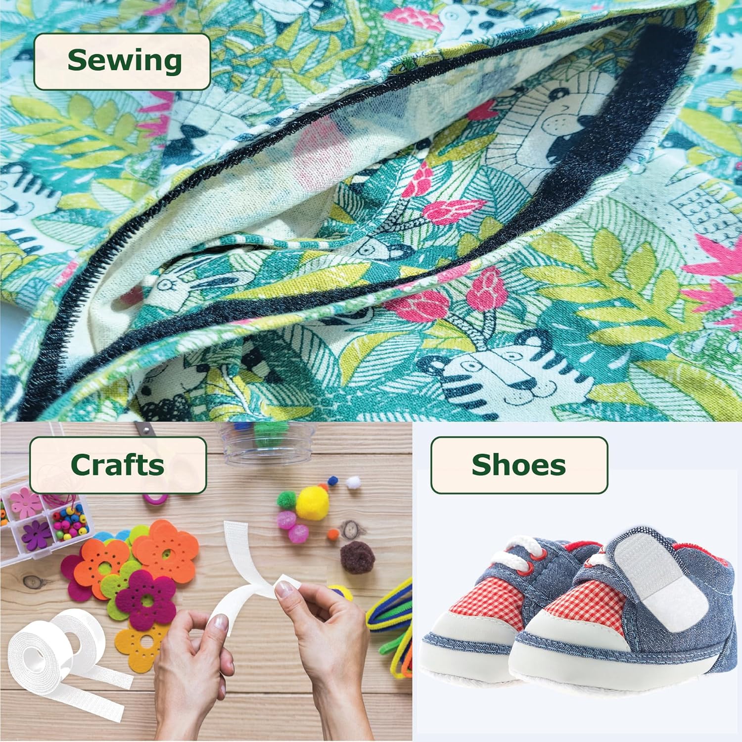 (1 x 4 pulgadas, 16 juegos) Tiras adhesivas para tela, ropa, ropa, ropa, sin coser para ropa, tiras finas de cinta de velcro con adhesivo para tela,