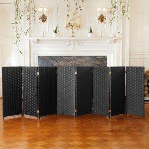 Red Lantern Pantalla plegable de fibra tejida corta de 3 pies – 8 paneles – Negro Red Lantern Pantalla plegable de fibra tejida corta de 3 pies – 8 paneles – Negro