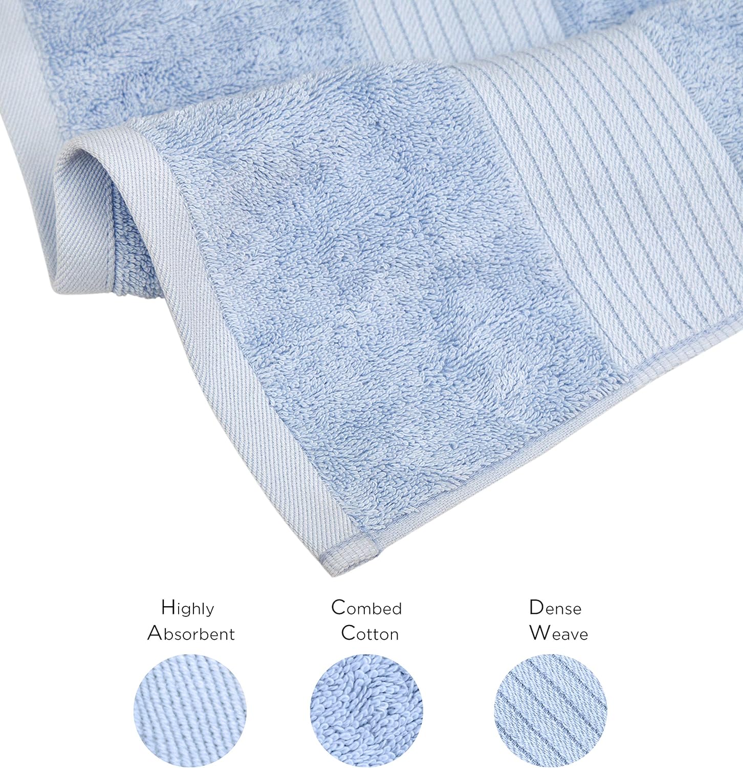 Toallas de baño de algodón de lujo Bliss – 34 x 56 pulgadas, toalla de baño extra grande de calidad premium – 650 GSM – Suave, absorbente