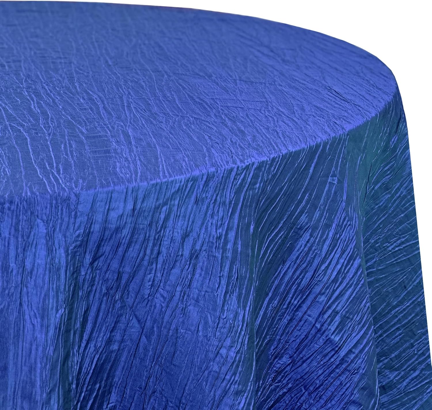 Your Chair Covers – Mantel redondo de tafetán arrugado de 120 pulgadas – Azul real, mantel de comedor brillante aplastado para bodas, fiestas,