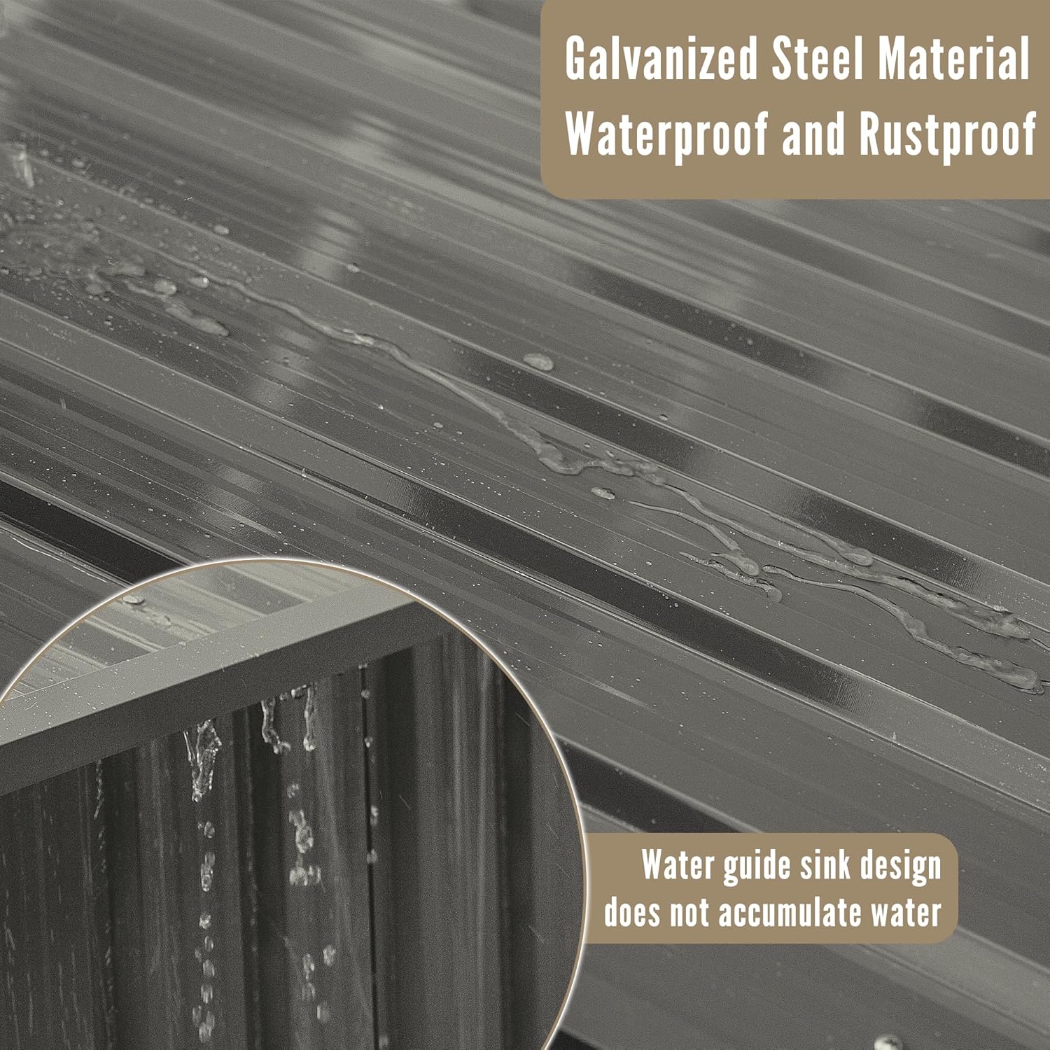 Cobertizo de almacenamiento para exteriores de 6 x 4 pies, cobertizo de herramientas de jardín de metal galvanizado, cobertizos y espacio de