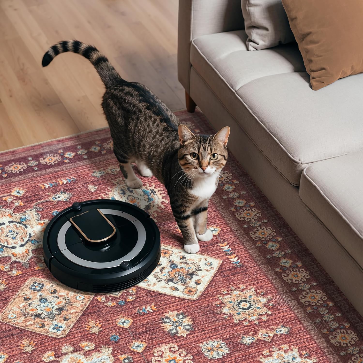 Adiva Rugs Alfombra de área lavable a máquina de 3 x 5 pies con parte trasera antideslizante para sala de estar, dormitorio, baño, cocina, alfombra