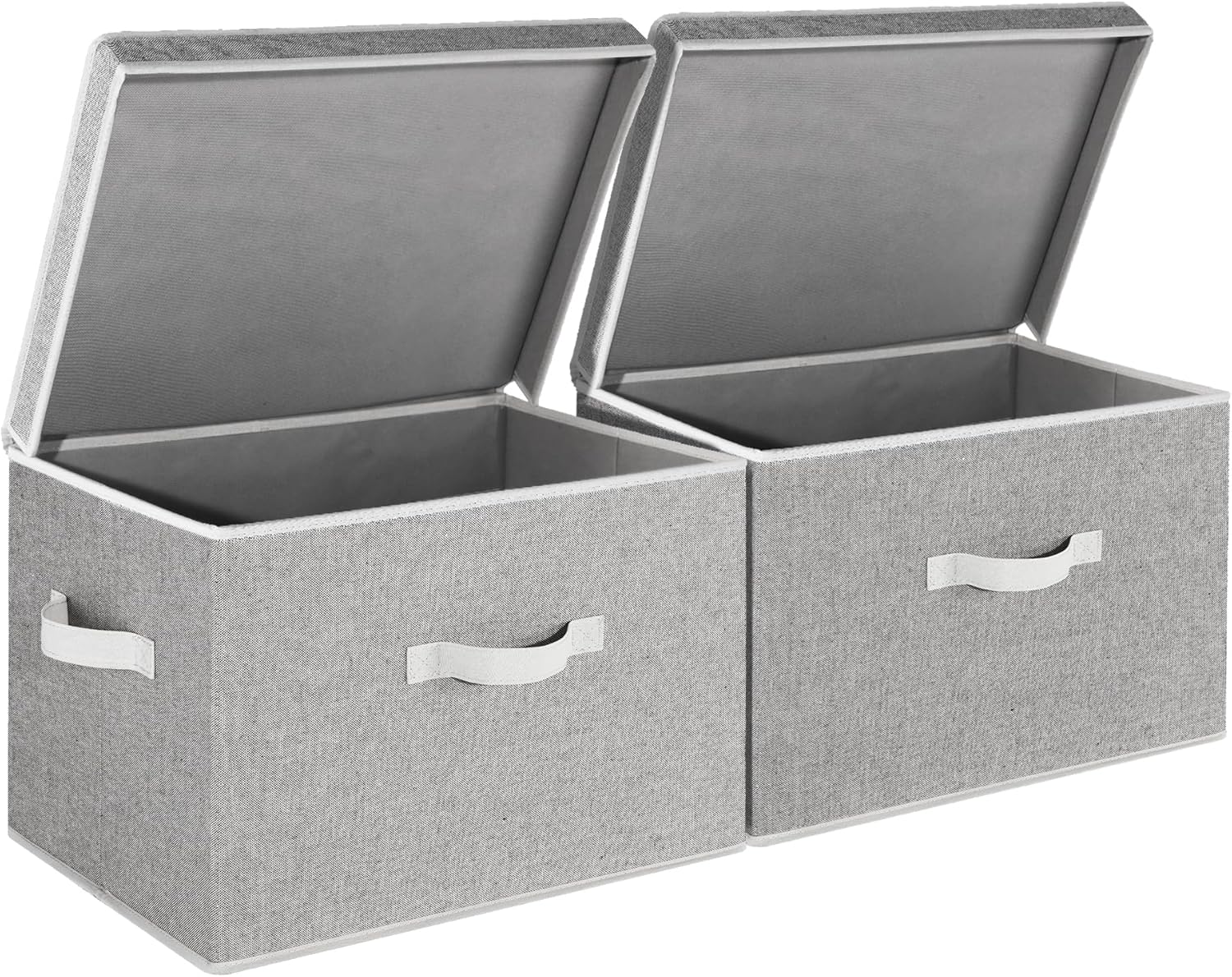 StorageWorks Contenedor de almacenamiento para armario con tapas, cajas de almacenamiento decorativas con asas, contenedores de almacenamiento de