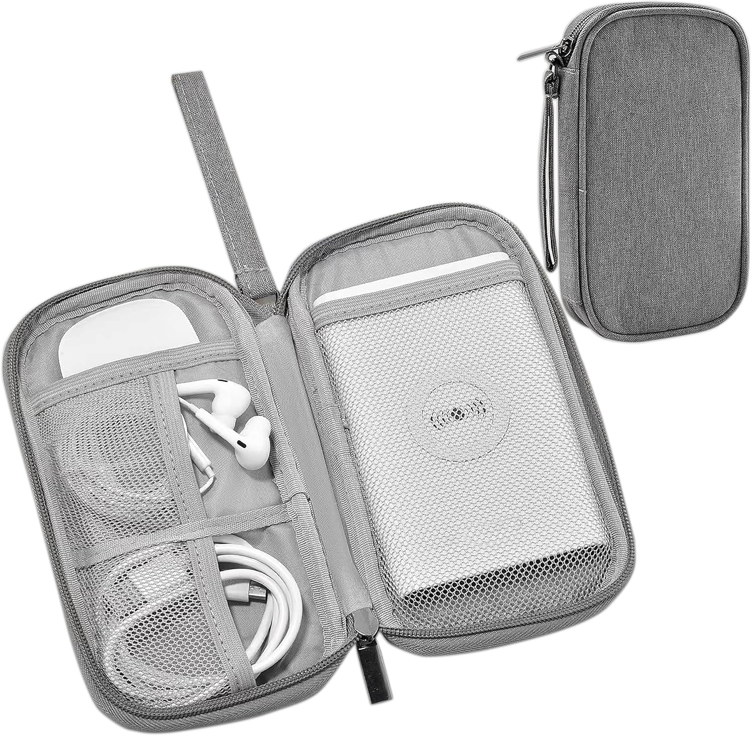 UOZL Pequeña bolsa organizadora de artículos electrónicos con asa, almacenamiento de viaje impermeable para teléfonos celulares, cargadores,