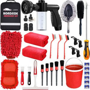 LIANXIN Kit de lavado de autos Kit de limpieza de lavado de autos Pistola de espuma rociador de microfibra Esponja y toallas Pistola de espuma de LIANXIN Kit de lavado de autos Kit de limpieza de lavado de autos Pistola de espuma rociador de microfibra Esponja y toallas Pistola de espuma de