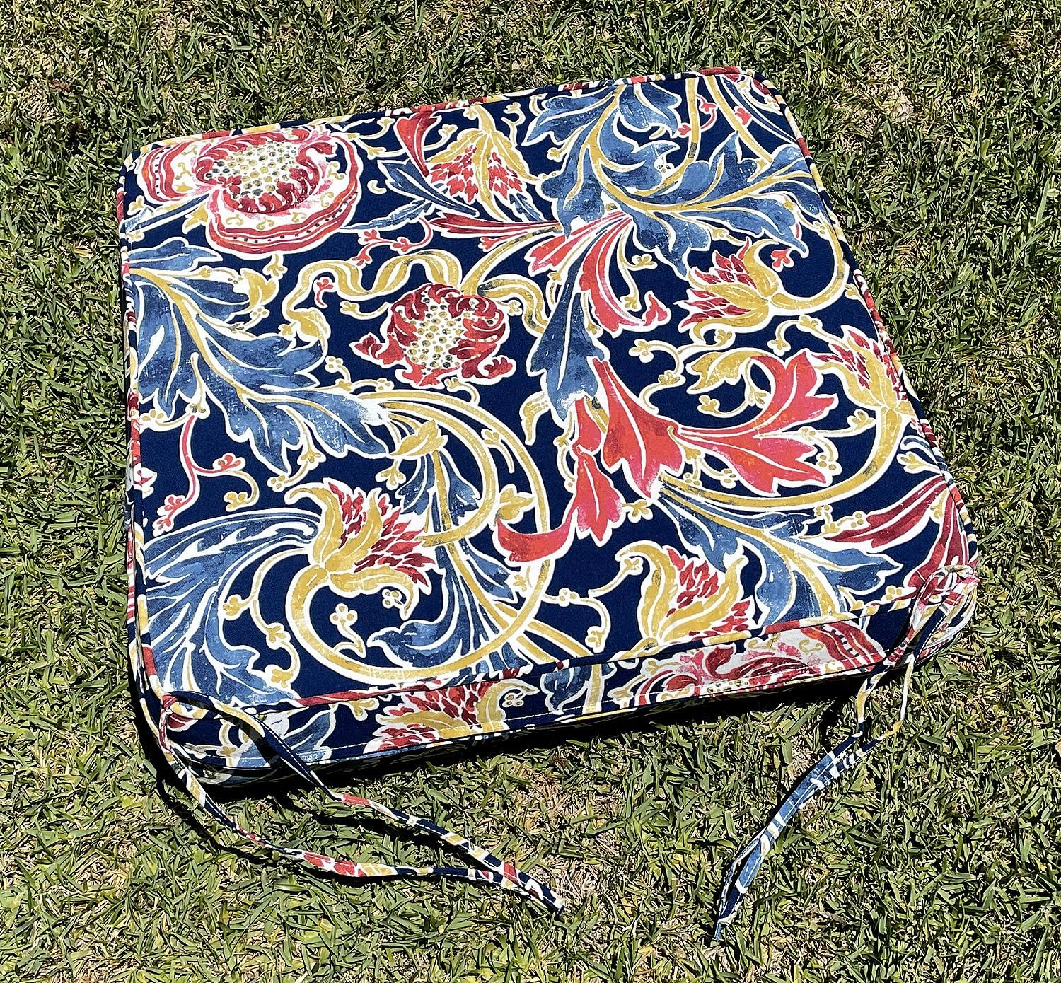 BELLRINO Juego de 4 fundas de cojín decorativas impermeables para exteriores, de 24 x 24 x 4 pulgadas, para silla, asiento, jardín, banco, porche,