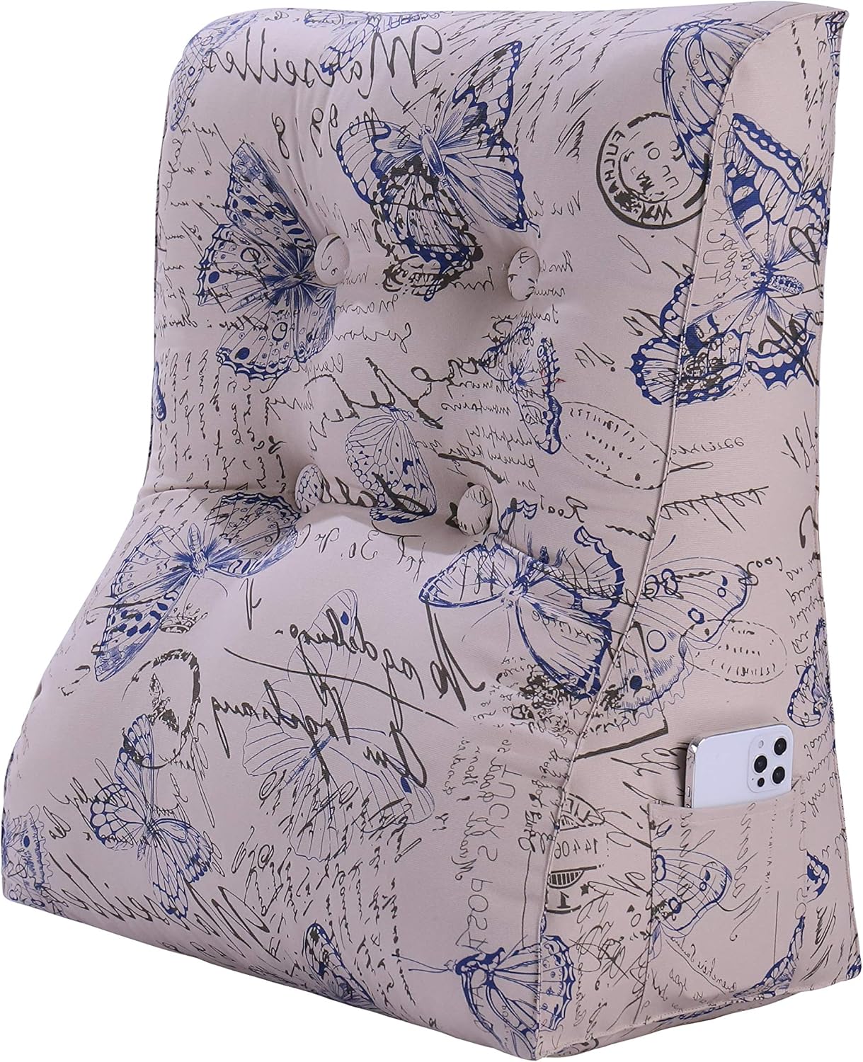 YXCSELL Almohada de cuña para respaldo, almohada de respaldo impreso, almohada de lectura para dormir para sentarse en la cama, soporte de espalda,