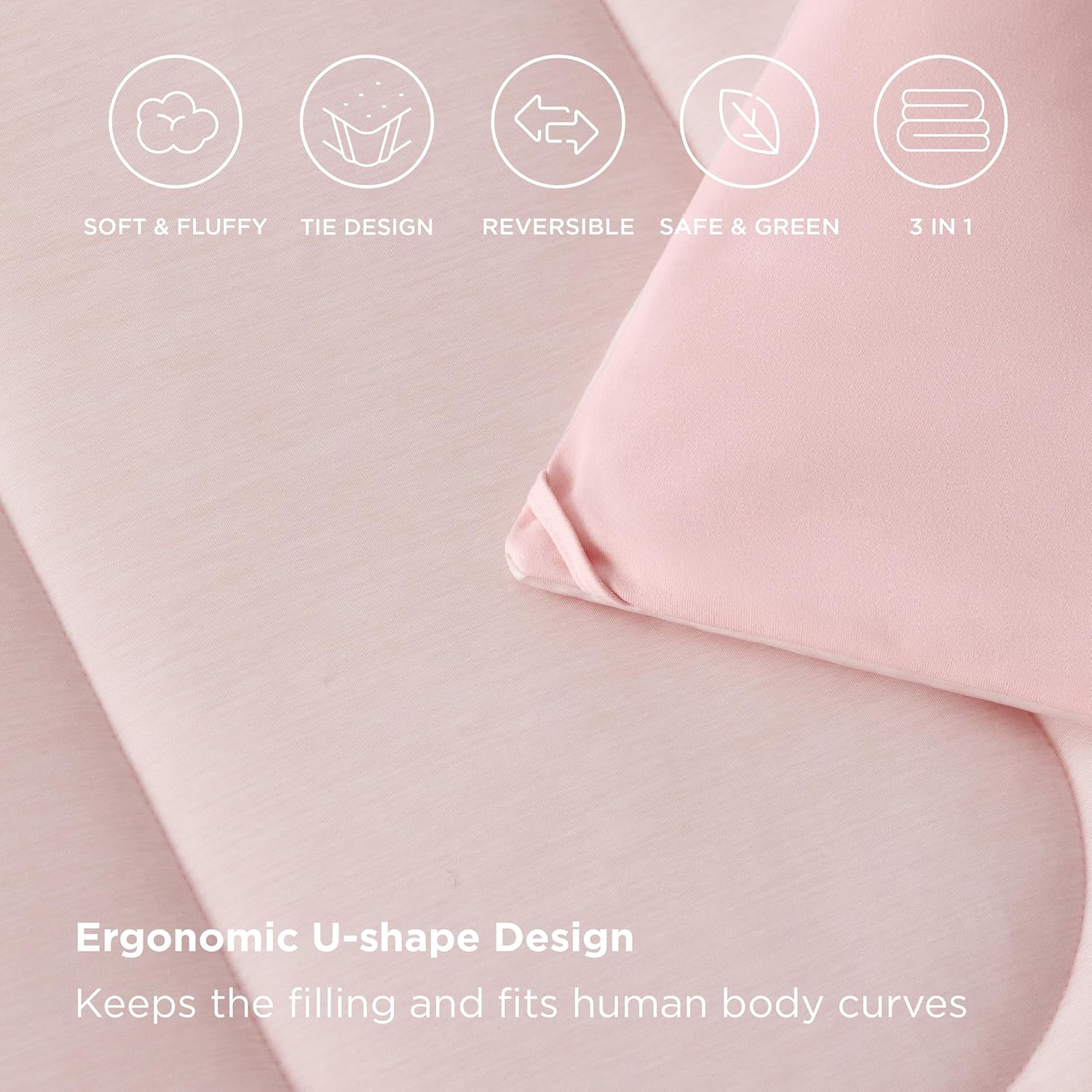 Bedsure Juego de edredón King  Juego de cama refrescante y cálido, edredón reversible rosa para todas las estaciones, 3 piezas, 1 edredón tamaño
