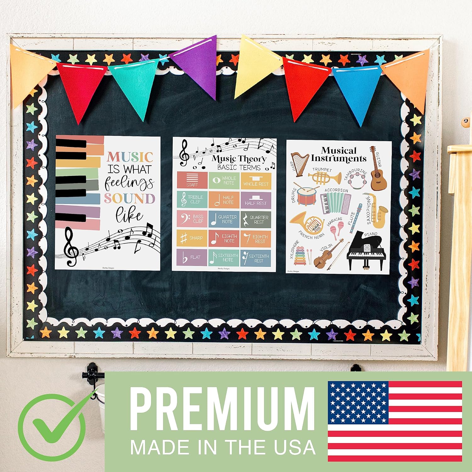 Hadley Designs 9 pósteres de música para aulas  Decoración de aula de música pastel boho, impresiones de coro y solfeo, decoraciones de tablón de