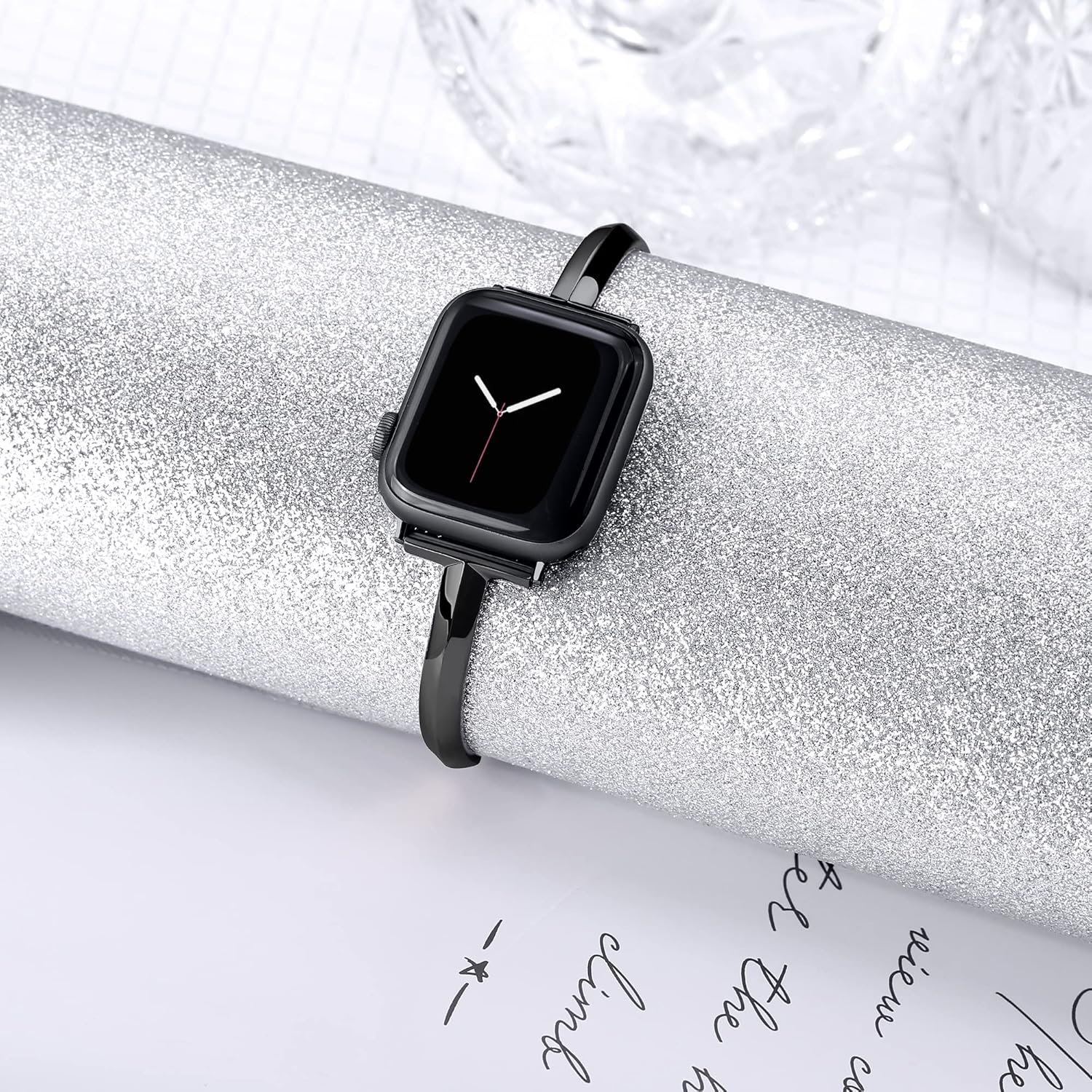 PlusRoc Correa de acero inoxidable compatible con Apple Watch Band de 1.496 in 1.575 in 1.614 in 1.654 in 1.732 in 1.772 in iWatch SE Series 9 8 7 6