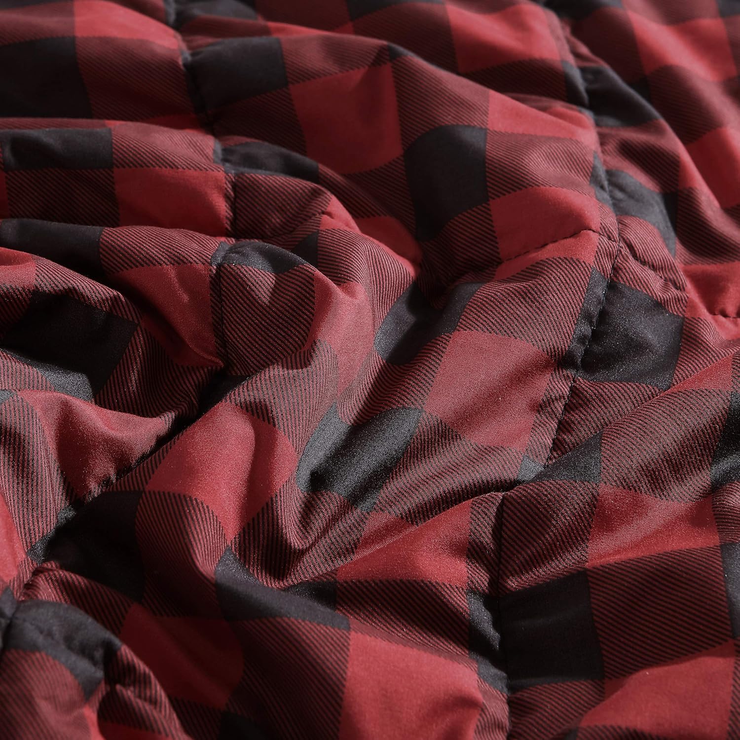 Eddie Bauer – Manta Queen, ropa de cama reversible ligera, decoración del hogar a cuadros de búfalo para todas las estaciones (rojonegro, Queen)