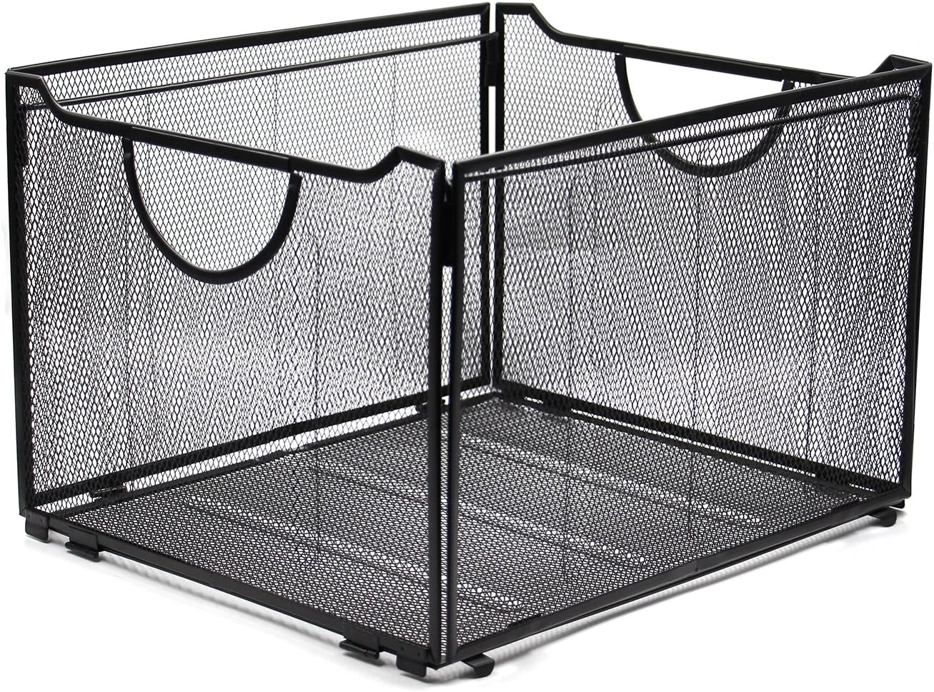 EasyPAG Carpeta organizadora de archivos de malla, tamaño carta, plegable, cajas de almacenamiento, color negro