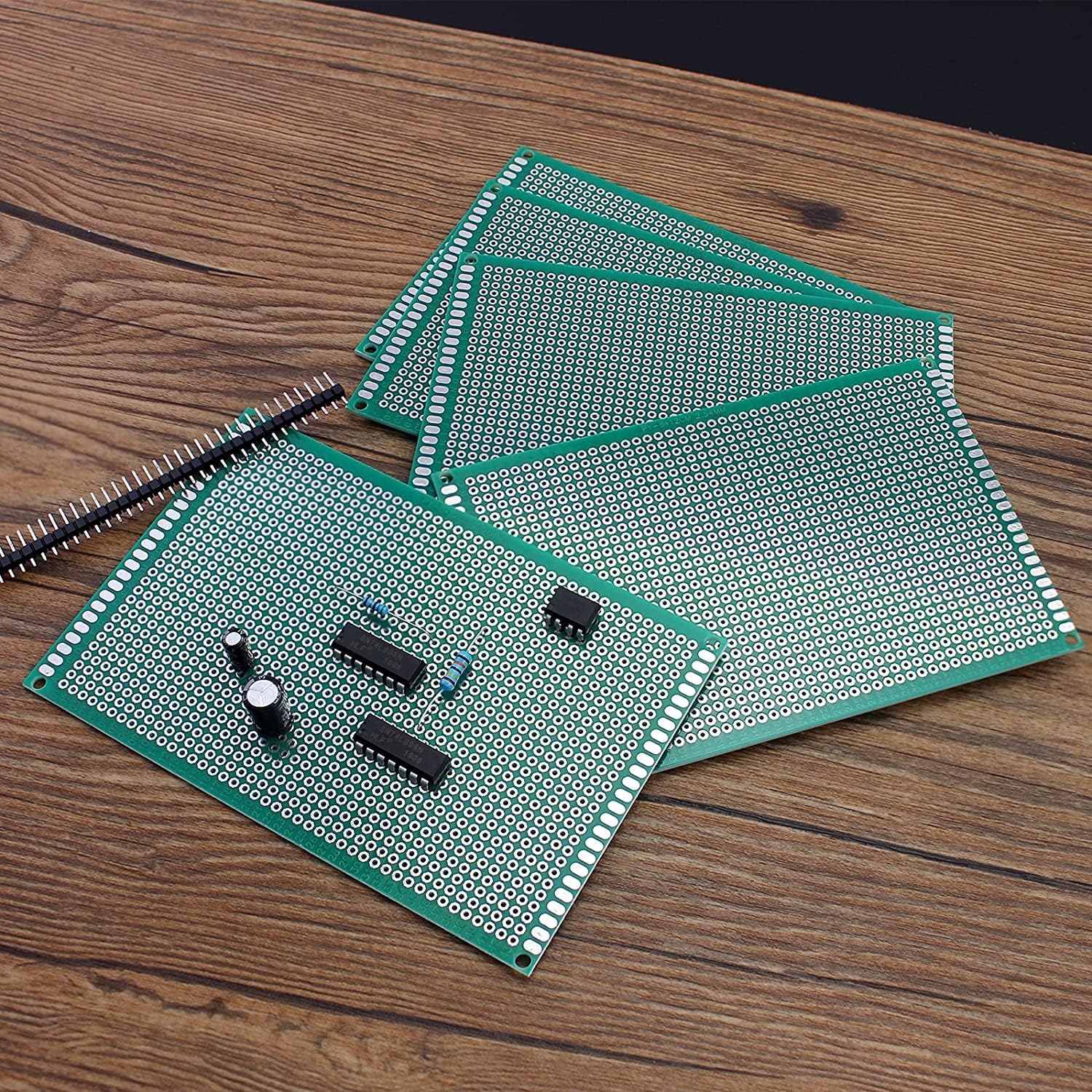 Heyiarbeit Placa PCB de doble cara de 0.8×3.1 in, estañada a través de agujeros, circuito impreso universal, placa proto para soldadura de