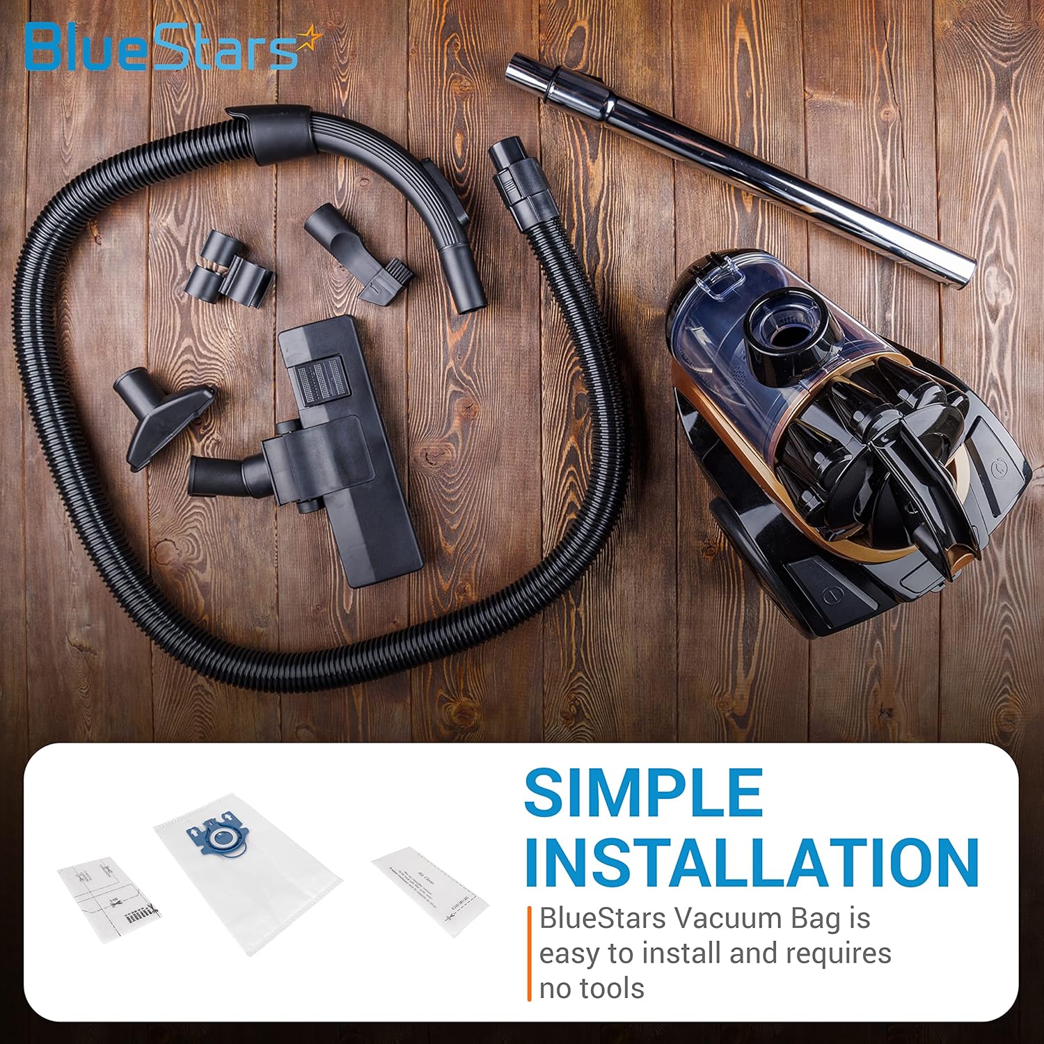 BlueStars Paquete de 12 bolsas de repuesto 3D Airclean para Miele GN bolsas de aspiradora para Miele Classic C1 Complete C1 Complete C2 Complete C3