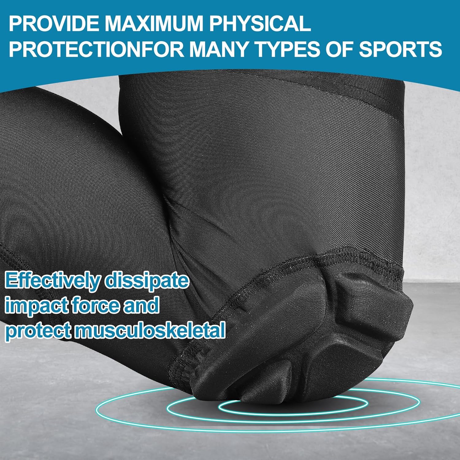 Dialudon Rodilleras de compresión acolchadas para piernas largas para jóvenes adultos, baloncesto, fútbol, voleibol, lucha, protector de lucha,