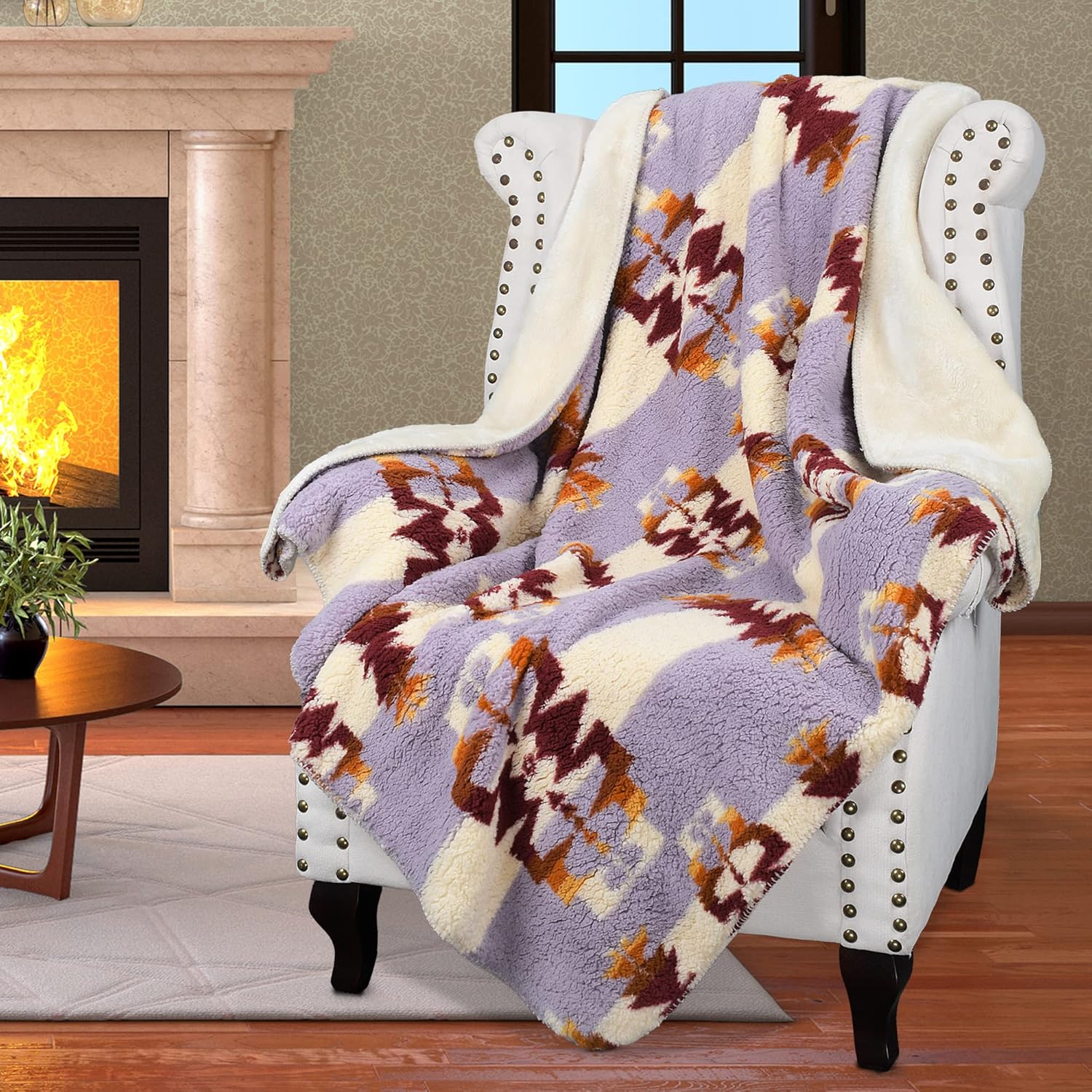 Catalonia Southwest – Manta azteca para decoración de sofá o habitación, reversible, cómoda, esponjosa, mexicana, manta de regalo, 50 x 60 pulgadas