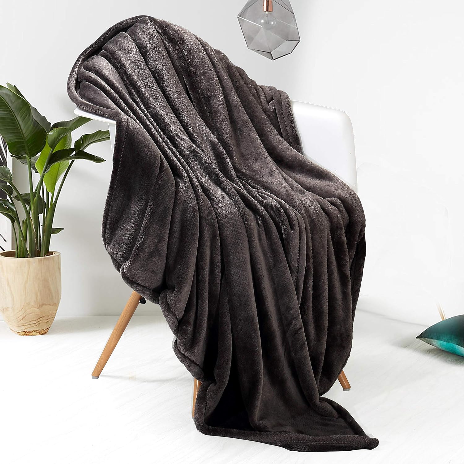 Reafort – Manta cálida de franela ultra suave aterciopelada de forro polar para sala o dormitorio
