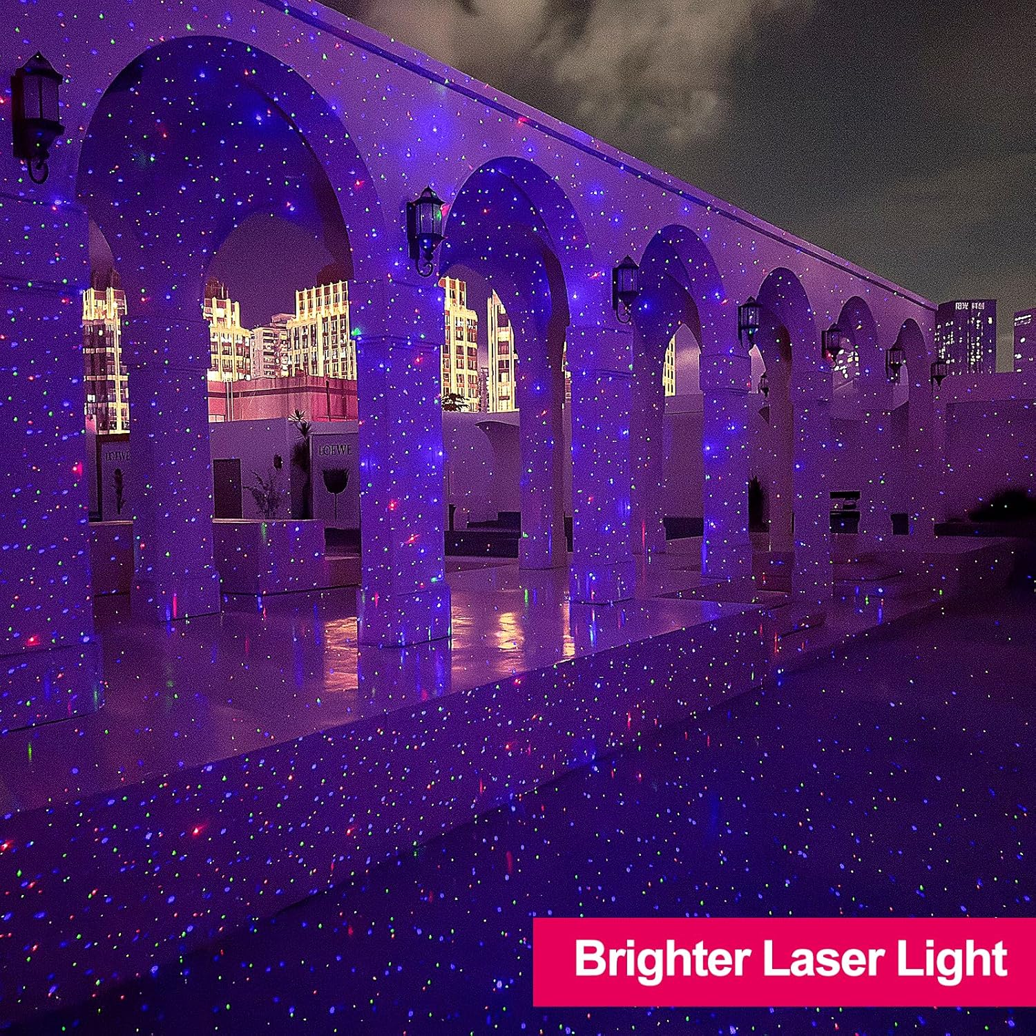 Proyector de luces de Navidad láser más brillantes al aire libre, RGB 3 colores Gypsophila Moving Twinkles Stars Light Show, decoración de proyector