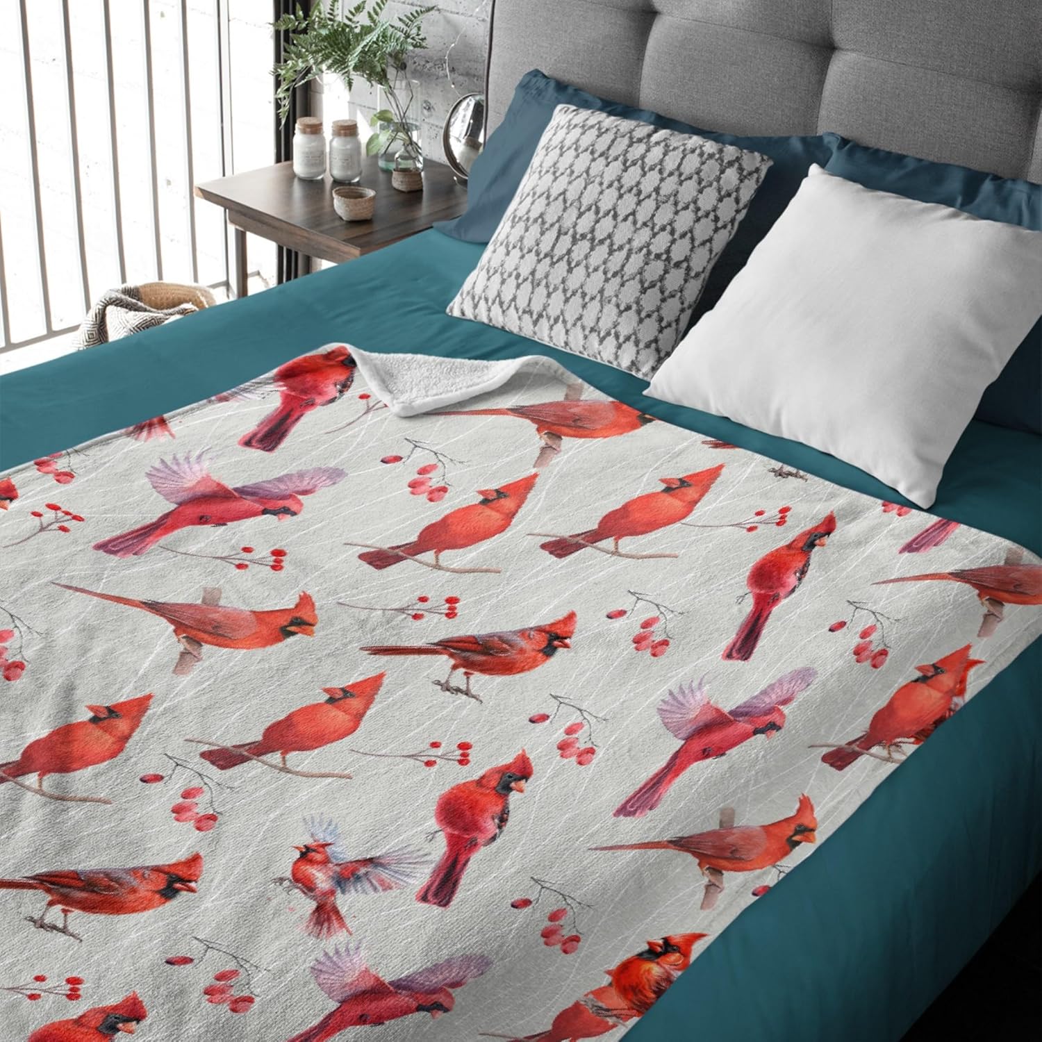 Manta cardenal suave y acogedora manta de franela para sofá, cama y sala de estar, 50 x 40 pulgadas (S) para niños