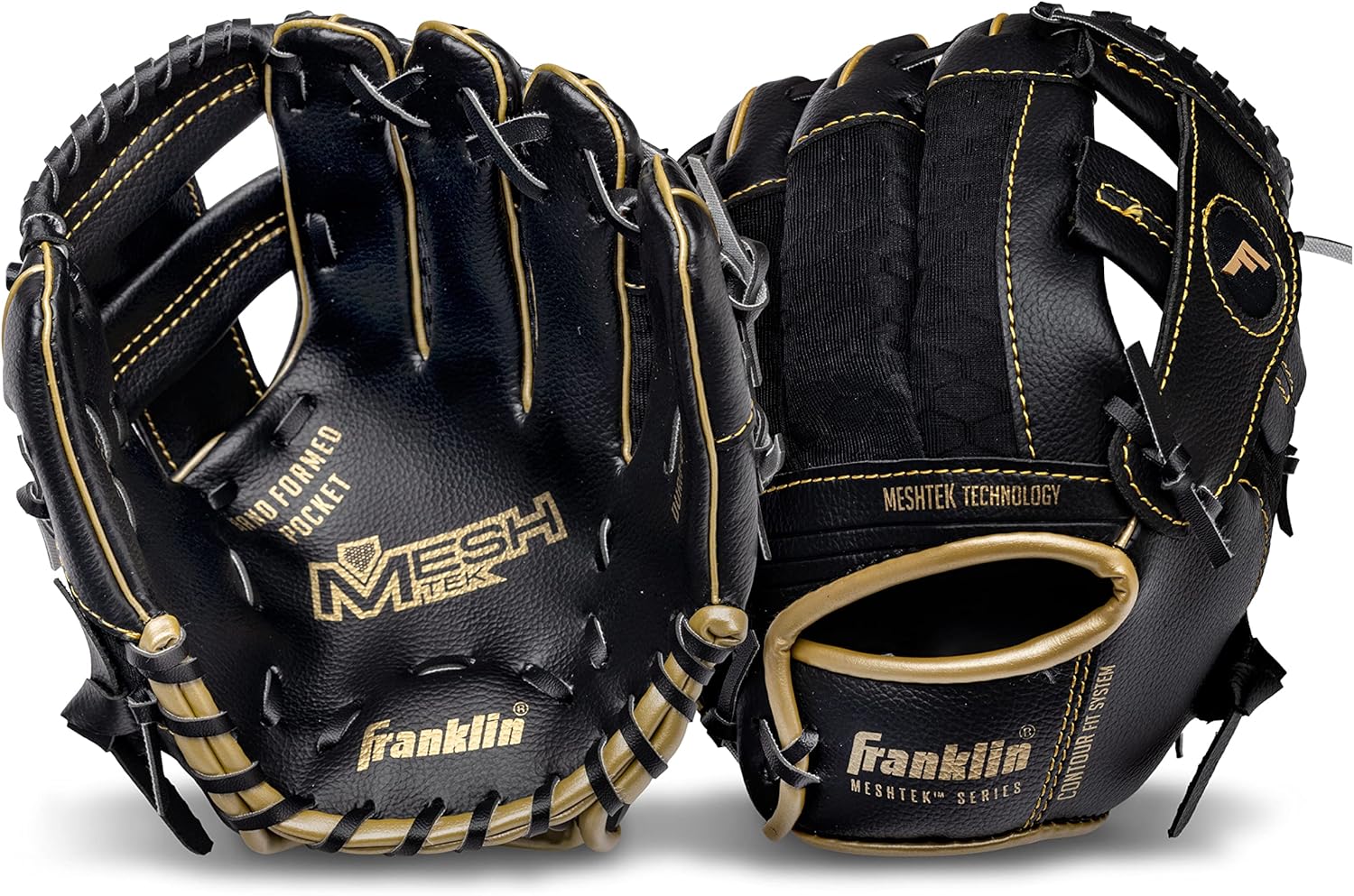 Franklin Sports – Juego de guantes y pelotas de teeball – Meshtek Guantes de teeball y béisbol, espuma – 9.5 pulgadas