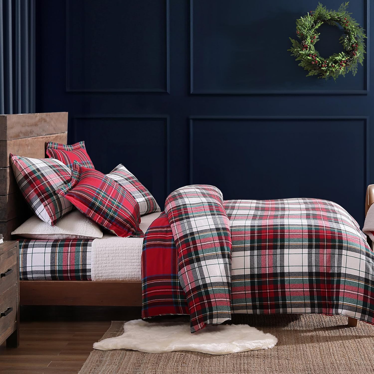 Levtex Home – Juego de edredón a cuadros Spencer – Edredón matrimonialQueen (90 x 94 pulgadas) + dos fundas estándar (26 x 20 pulgadas) – Cuadros