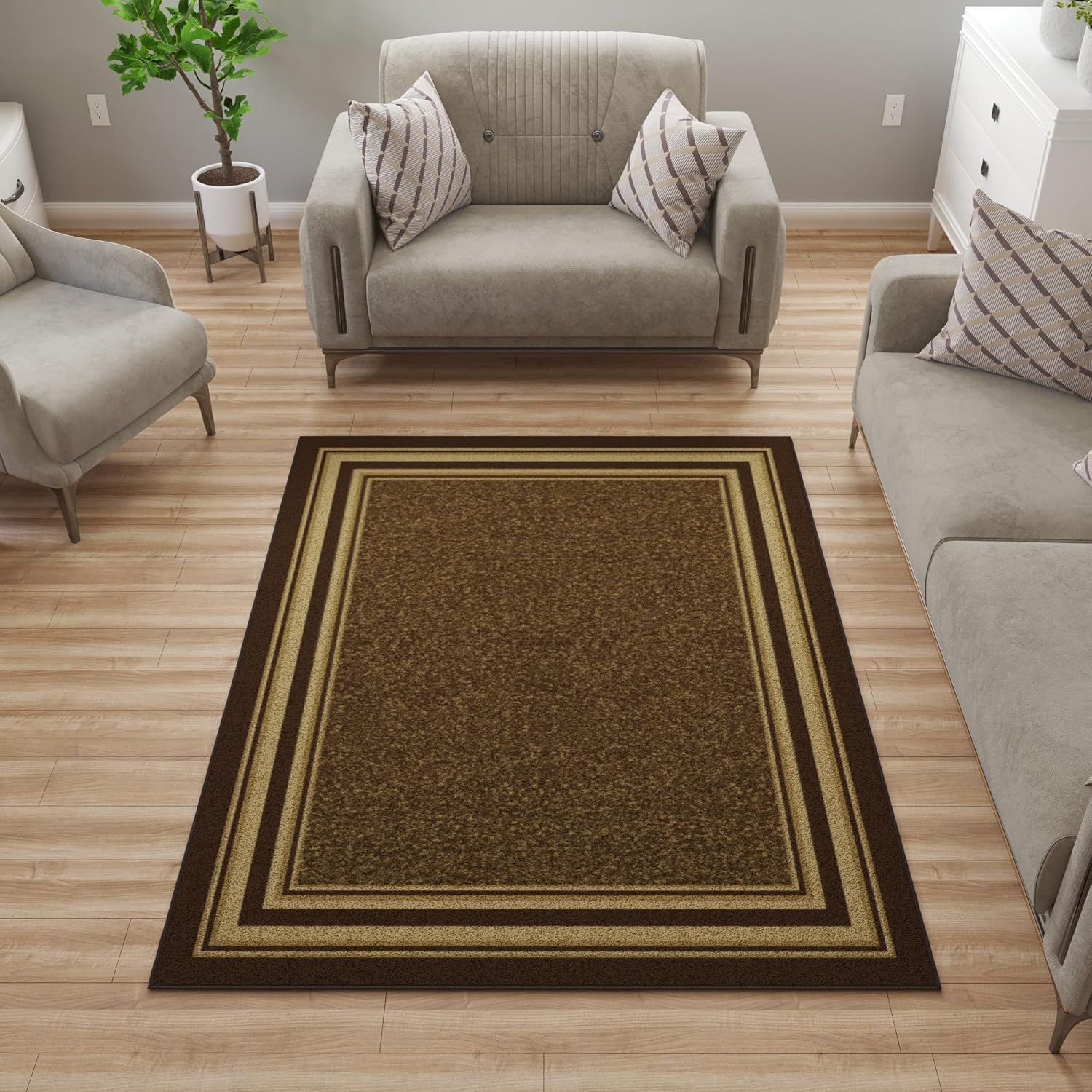 Ottomanson, colección Ottohome, tapete camino de color, estilo contemporáneo con bases antiderrapante, parte trasera de hule