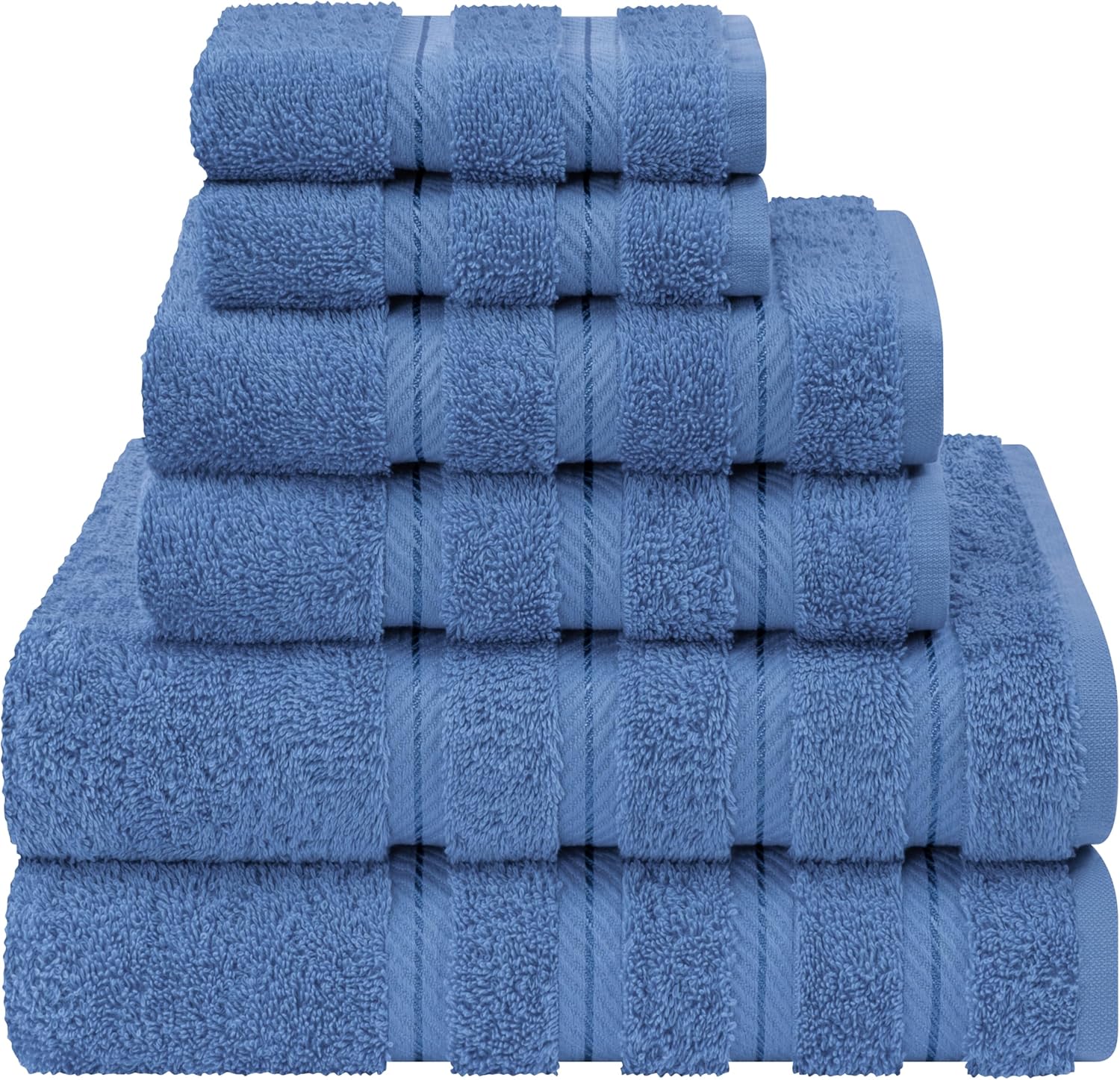 American Soft Linen – Juego de toallas de lujo que incluye 2 toallas de baño, 2 toallas de manos y 2 toallitas, 100% de algodón turco, 6 unidades,