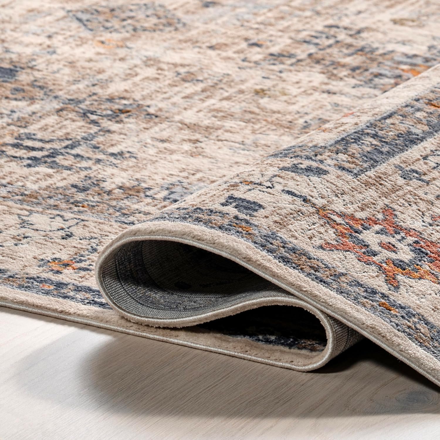 nuLOOM Yanet – Alfombra de pasillo floral y cachemira de 2 x 8 pies para sala de estar, dormitorio, comedor, entrada, pasillo, cocina, beige