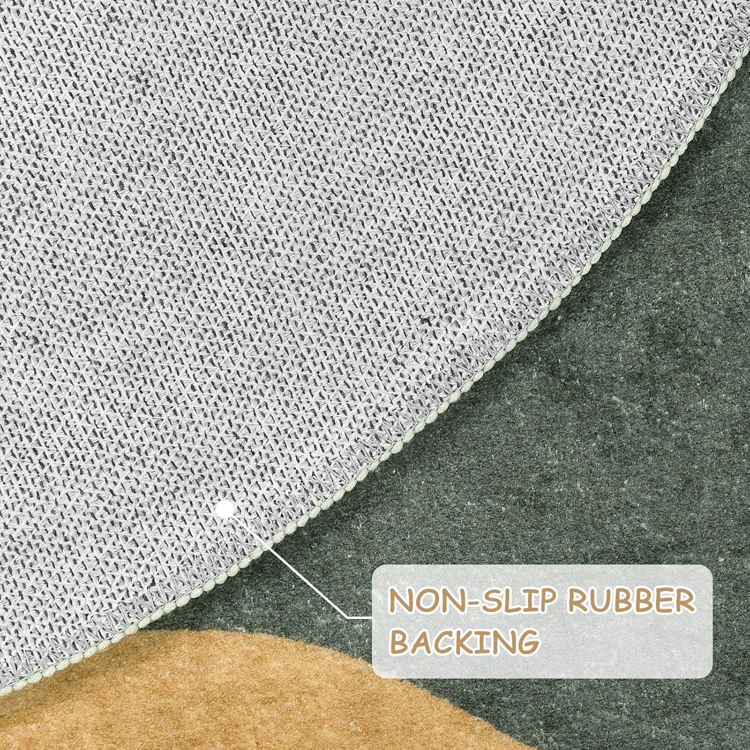 Alfombra redonda abstracta de 3 pies, elegante, lavable, antideslizante, para suelo de montaña, suave, de pelo bajo, para interiores, para