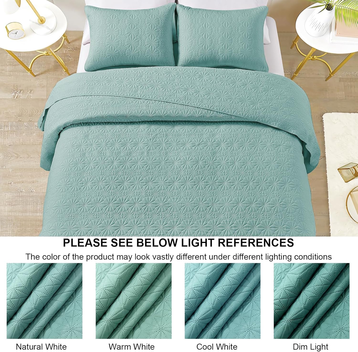 Juego de edredón de lujo de 3 piezas tamaño Queen, elegante y reversible, juego de ropa de cama azul con fundas de almohada, colcha de microfibra