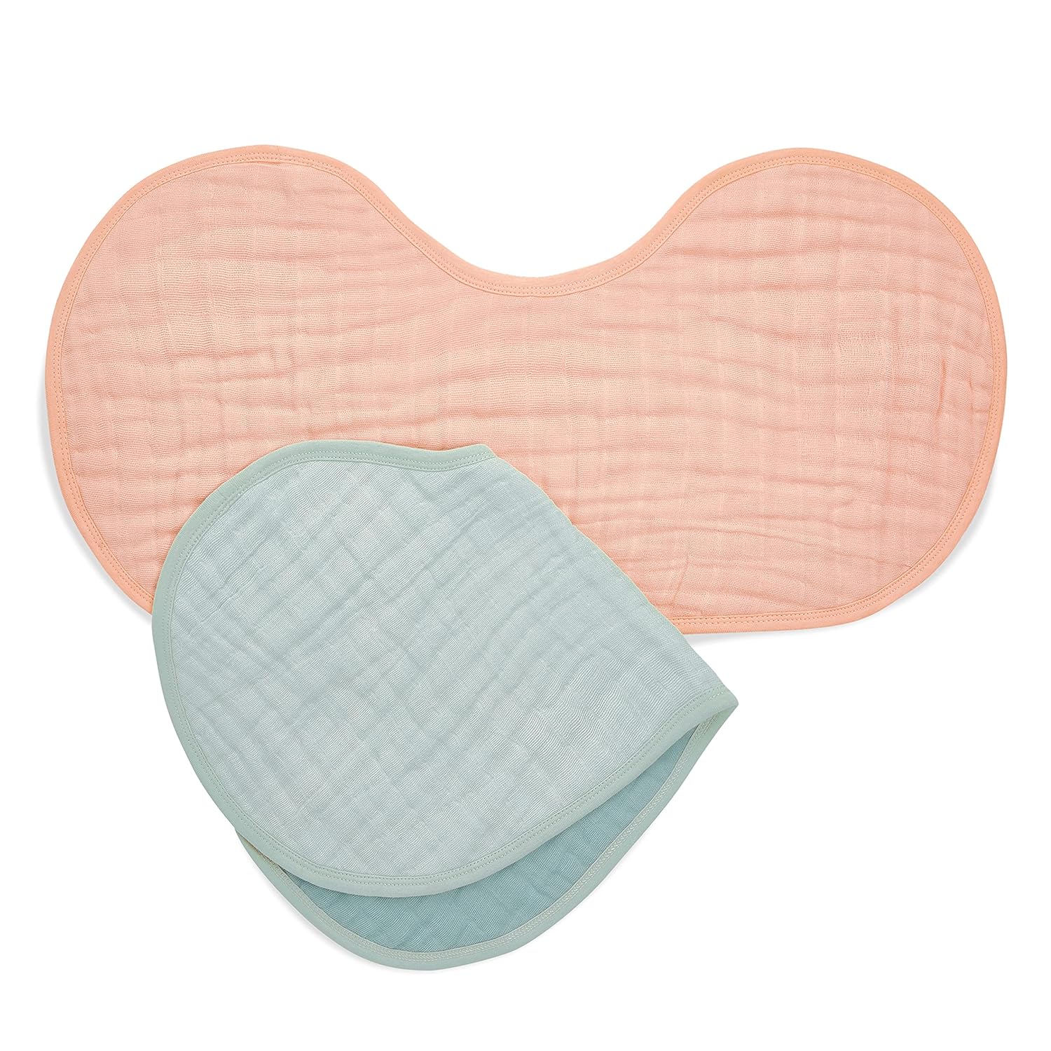 aden + anais Burpy Babero, 100% muselina de algodón orgánico, suave absorbente, 4 capas, paño y babero multiusos, 22.5 x 11 pulgadas, paquete de 2,