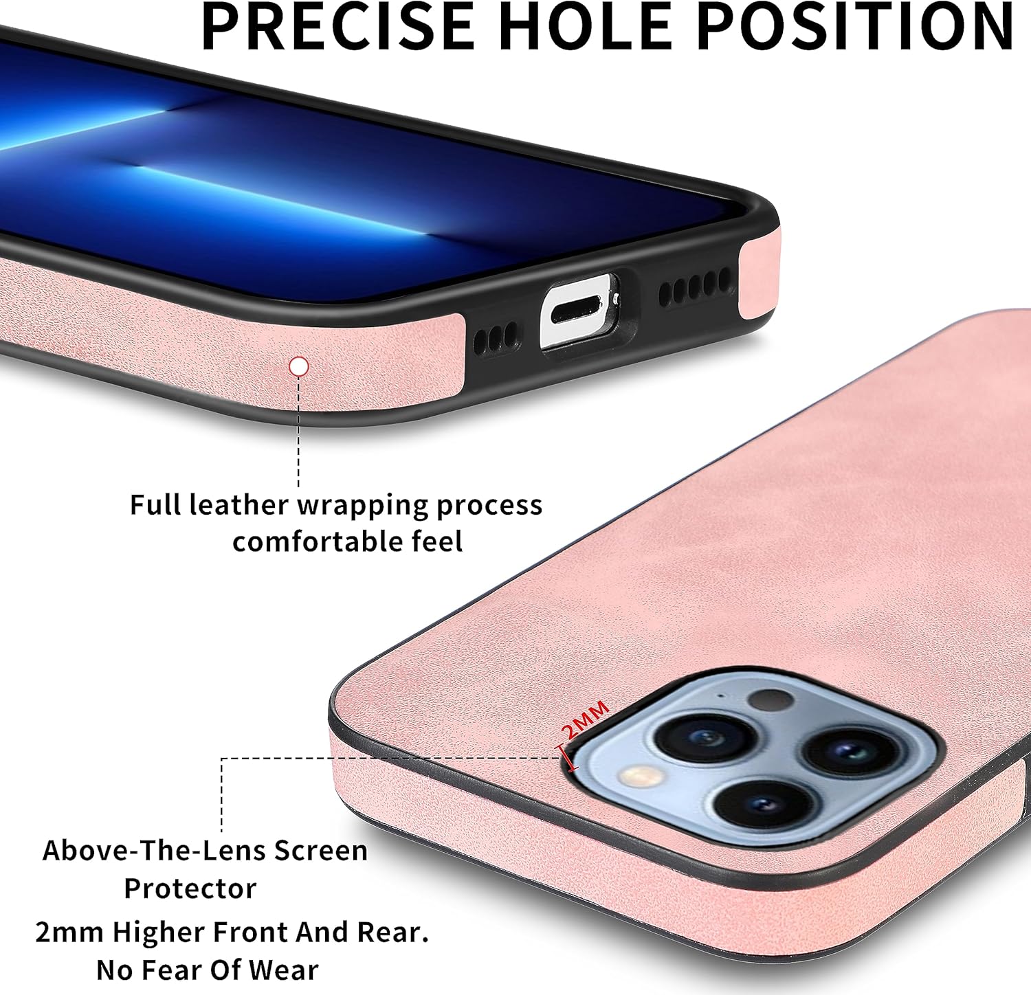 Asuwish Funda de teléfono para iPhone 13 Pro Max 2021 de 6.7 pulgadas con protector de pantalla y funda de cuero delgada y suave, accesorios