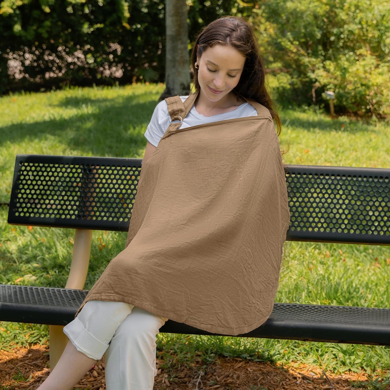 Comfy Cubs – Funda de lactancia de muselina para lactancia materna, suave y transpirable, de algodón para mamá con aro rígido para delantal de