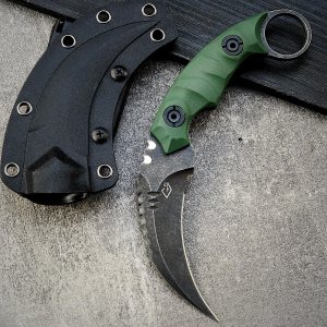 Gtkii GTK691 Cuchillo de hoja fija, hoja de acero D2, cuchillo de garra de mango de fibra de vidrio de nailon con funda Kydex para acampar al aire Gtkii GTK691 Cuchillo de hoja fija, hoja de acero D2, cuchillo de garra de mango de fibra de vidrio de nailon con funda Kydex para acampar al aire