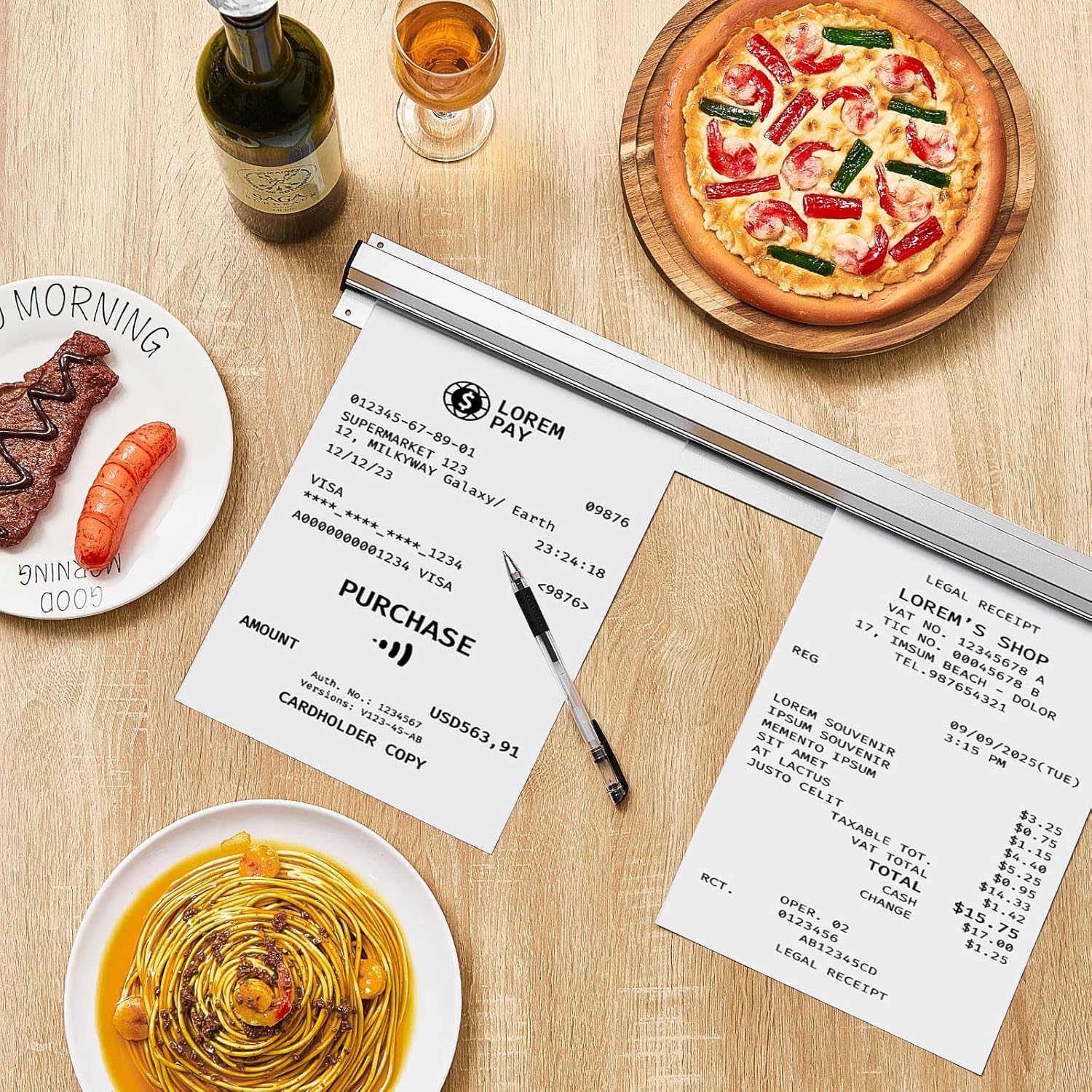 Irenare Soporte para billetes para restaurante, 364860 pulgadas, soporte para pedidos de restaurante, soporte para boletos, exhibición de boletos,