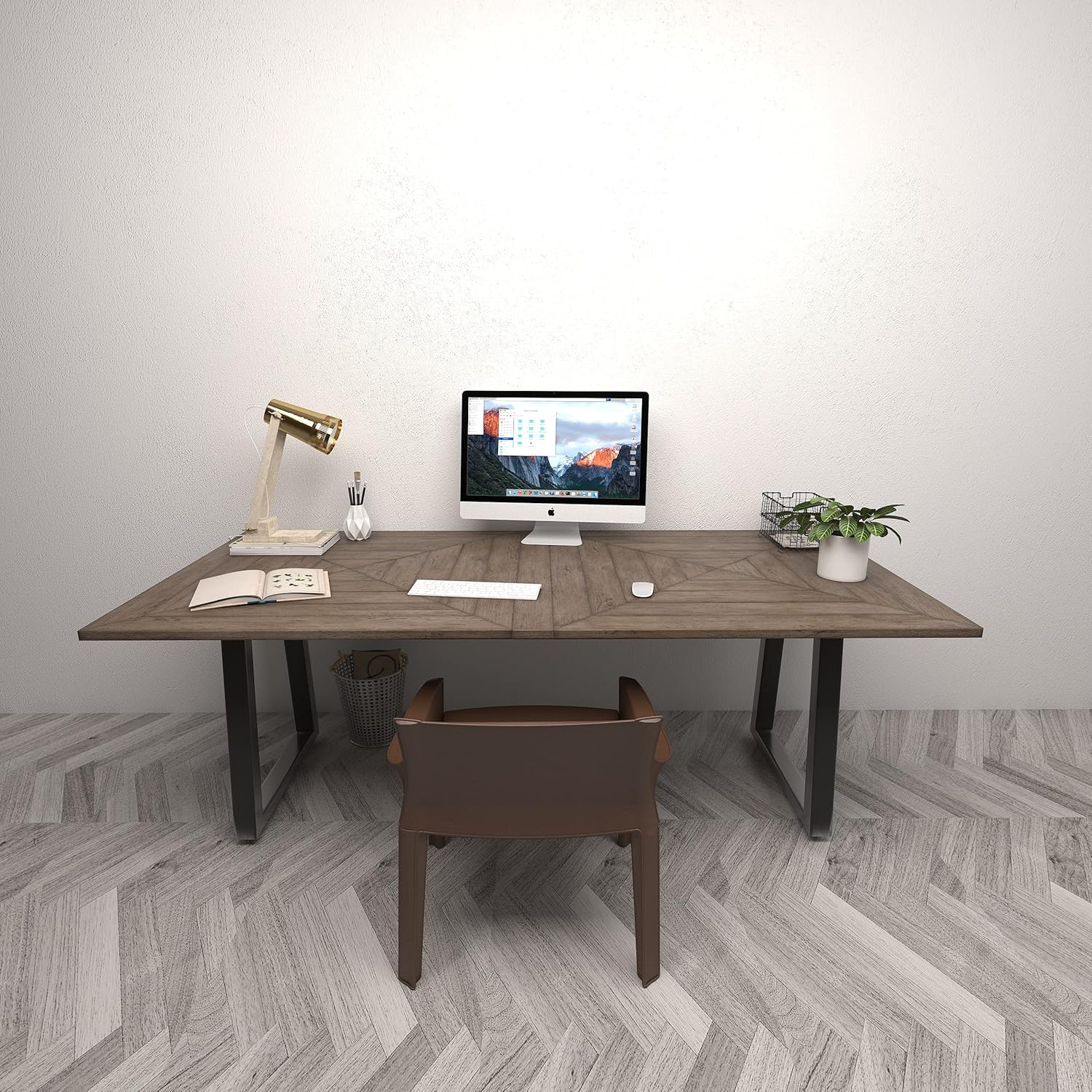 Patas de mesa de metal de 28 pulgadas de altura de 17.7 pulgadas de ancho, patas de escritorio resistentes, patas de muebles para mesa de comedor,