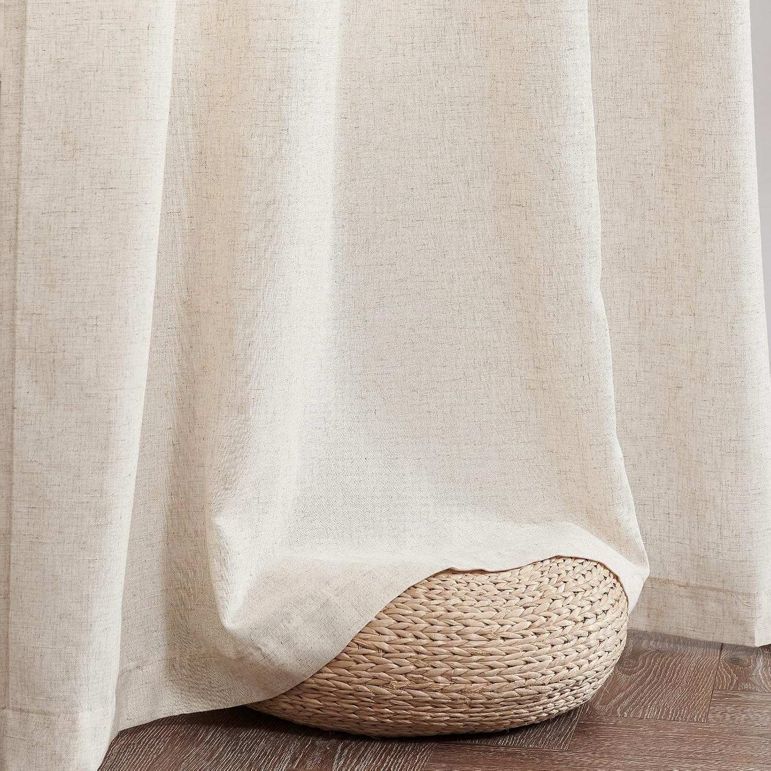 Jinchan – Cortinas de lino texturizadas para sala de estar, con ojales en la parte superior juego de cortinas ideal para dormitorio, sala de estar,