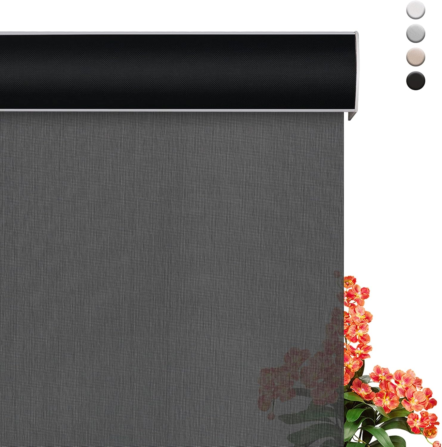 Persianas enrollables solares sin cordones con filtro de luz para ventanas con cenefa de casete, cortinas traslúcidas y reducen el deslumbramiento,