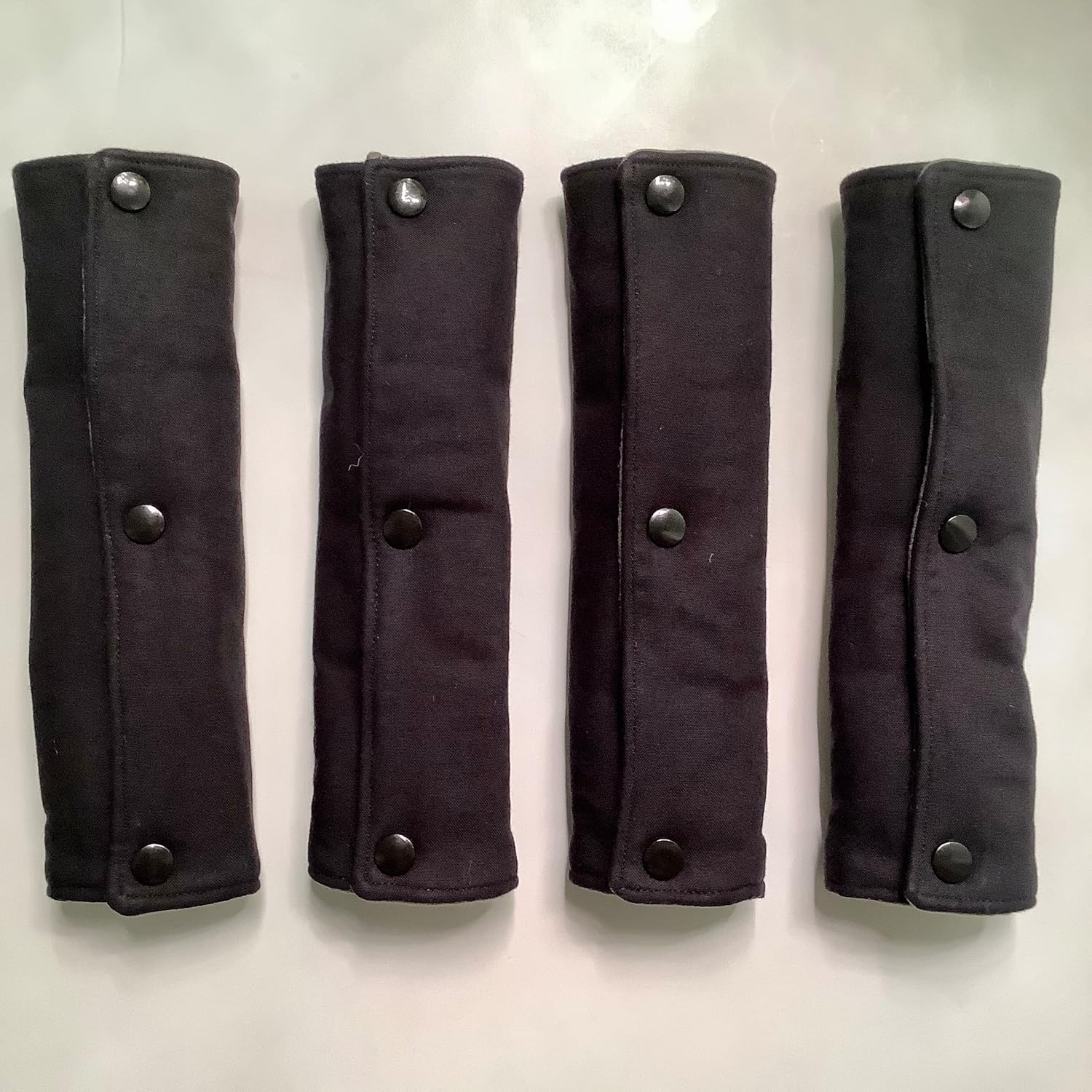 Custom Plain Solid 100% Cotton Sateen Car Seatbelt Cover, Black Silver, Made in USA, Washable Padded Soft Quilted, Comfortable Driving Seat Belt